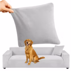 Hörnsofföverdrag Ljusgrå Velour – Elastiskt & Hållbart (190-230 cm)