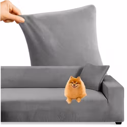 Hörnsofföverdrag Mörkgrå Velour – Elastiskt & Hållbart (145-185 cm)