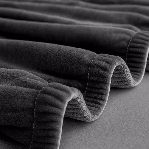 Hörnsofföverdrag Mörkgrå Velour – Elastiskt & Hållbart (145-185 cm)