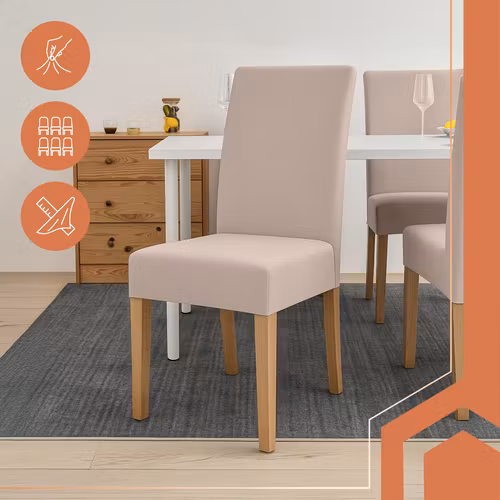 Stolsöverdrag Set om 6 – Beige Elastiska & Mjuka (65x40x35 cm)