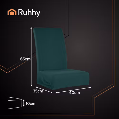 Stolsöverdrag Set om 6 – Flaskgrön Elastiska & Mjuka (65x40x35 cm)