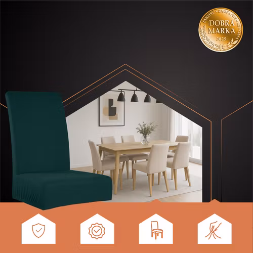 Stolsöverdrag Set om 6 – Flaskgrön Elastiska & Mjuka (65x40x35 cm)