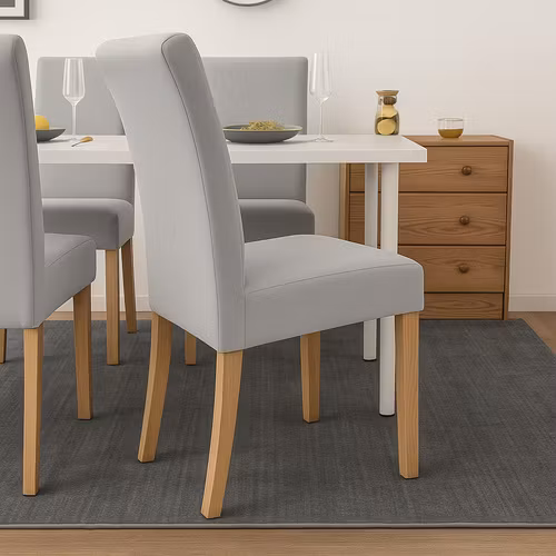 Stolsöverdrag Set om 6 – Ljusgrå Elastiska & Mjuka (65x40x35 cm)