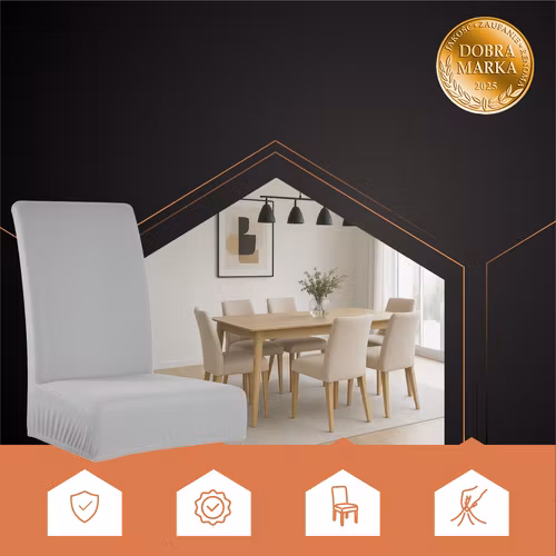 Stolsöverdrag Set om 6 – Ljusgrå Elastiska & Mjuka (65x40x35 cm)