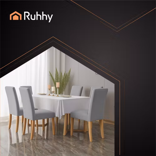 Stolsöverdrag Set om 6 – Ljusgrå Elastiska & Mjuka (65x40x35 cm)