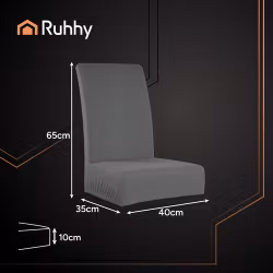Stolsöverdrag Set om 6 – Mörkgrå Elastiska & Mjuka (65x40x35 cm)