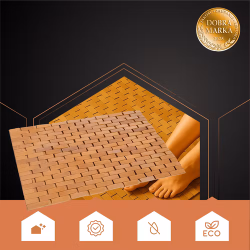 Bambu Badrumsmatta 80x50 cm – Vattentålig och Halkfri