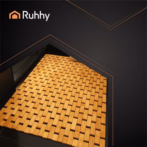 Bambu Badrumsmatta 80x50 cm – Vattentålig och Halkfri