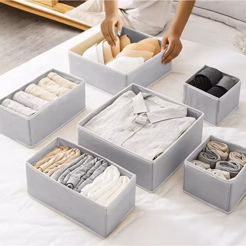 Drawer Organizer Set – 6 Storage Boxes for Underwear and Accessories