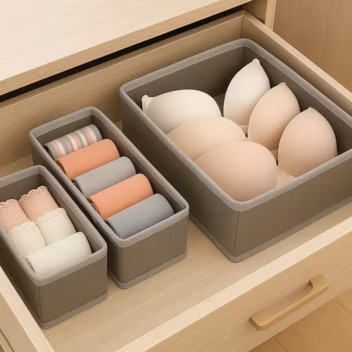 Drawer Organizer Set – 6 Storage Boxes for Underwear and Accessories