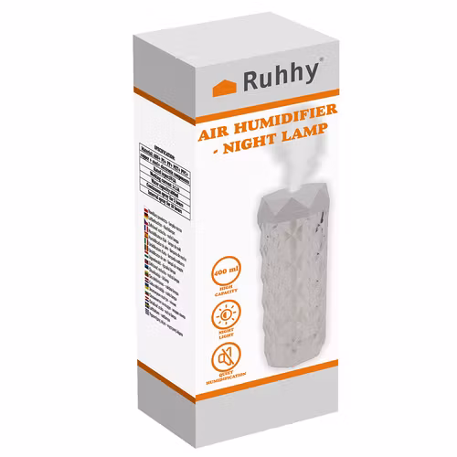 2-in-1 Air Humidifier & LED Night Lamp with Rose Effect – Silent and Decorative