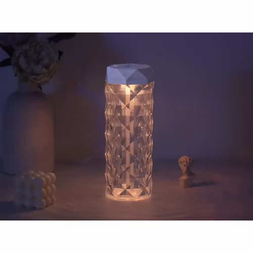 2-in-1 Air Humidifier & LED Night Lamp with Rose Effect – Silent and Decorative