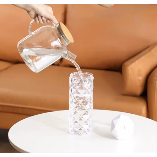 2-in-1 Air Humidifier & LED Night Lamp with Rose Effect – Silent and Decorative