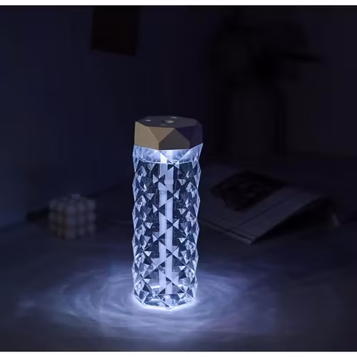 2-in-1 Air Humidifier & LED Night Lamp with Rose Effect – Silent and Decorative