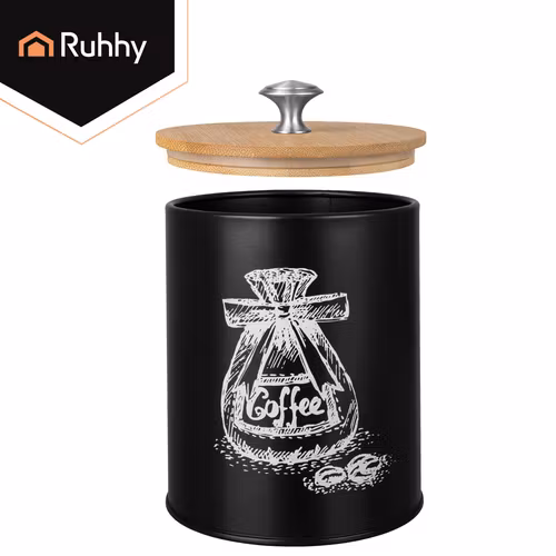 Keittiöastiasetti - Loft-tyylinen, ilmatiiviillä kansilla kahville, teelle, sokerille ja suolalle