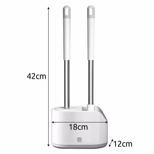 Set med 2 Toalettborstar – Rund & Triangulär Borste för Effektiv Rengöring