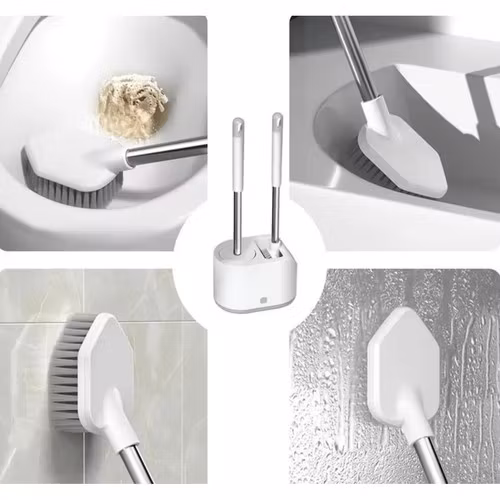 Set med 2 Toalettborstar – Rund & Triangulär Borste för Effektiv Rengöring