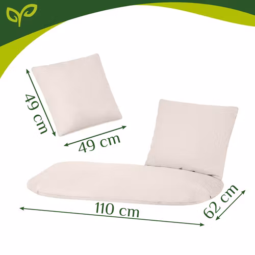 Dynor till hänggunga – sittdyna + 2 kuddar (krämfärg)