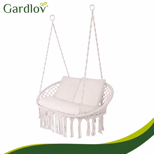 Dynor till hänggunga – sittdyna + 2 kuddar (krämfärg)