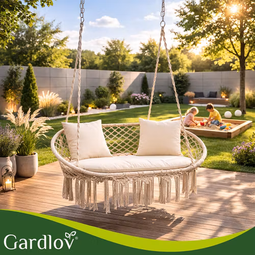 Dynor till hänggunga – sittdyna + 2 kuddar (krämfärg)