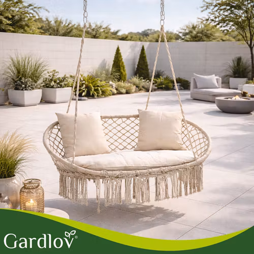 Dynor till hänggunga – sittdyna + 2 kuddar (krämfärg)