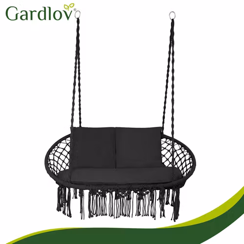 Dynor till hänggunga – sittdyna + 2 kuddar (svart)