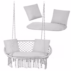 Dynor till hänggunga – sittdyna + 2 kuddar (grå)