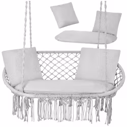 Dynor till hänggunga – sittdyna + 2 kuddar (grå)