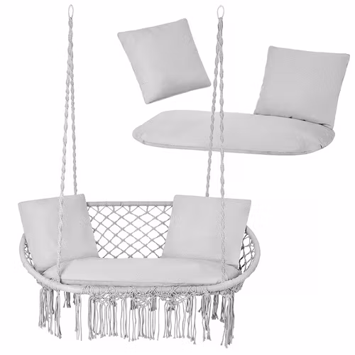 Dynor till hänggunga – sittdyna + 2 kuddar (grå)