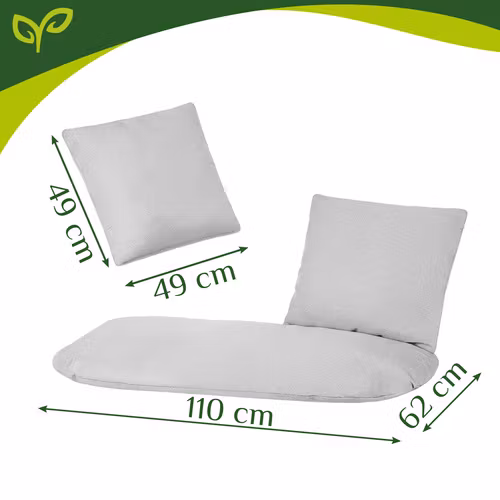 Dynor till hänggunga – sittdyna + 2 kuddar (grå)