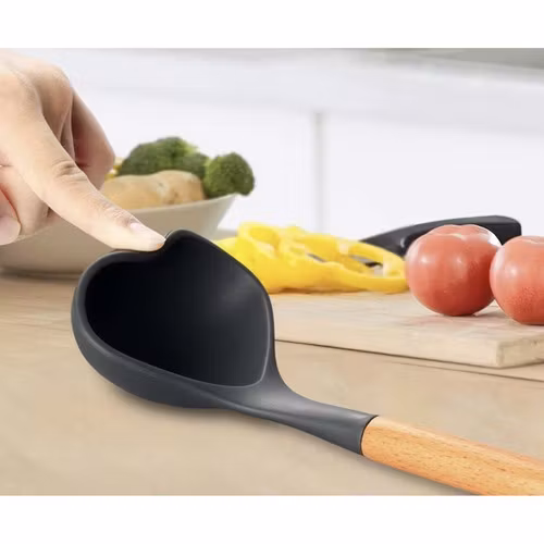 Köksredskap i silikon – 11 delar med hållare