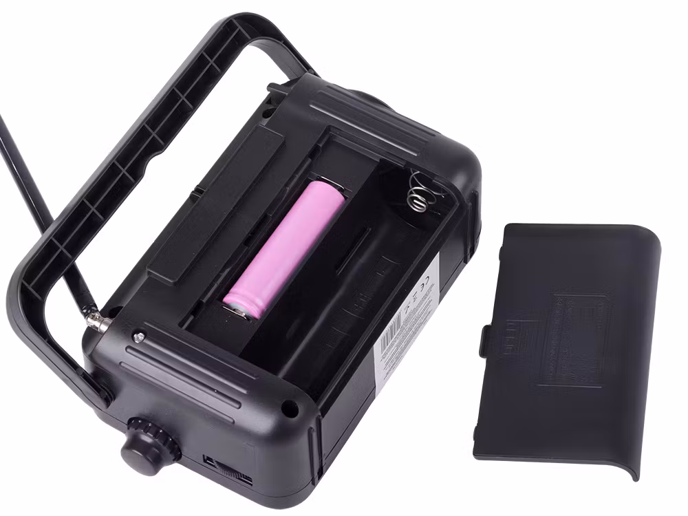 Bärbar radio FM/AM/SW med ficklampa – RDD RD-306 X-BASS -Grå