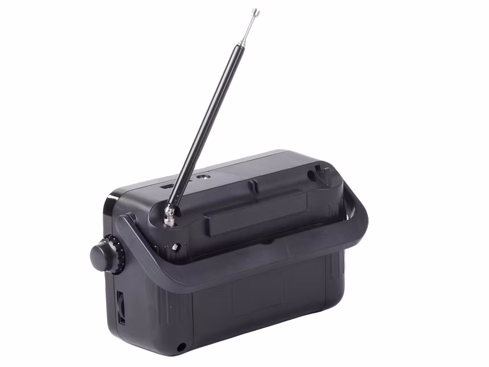 Bärbar radio FM/AM/SW med ficklampa – RDD RD-306 X-BASS -Svart