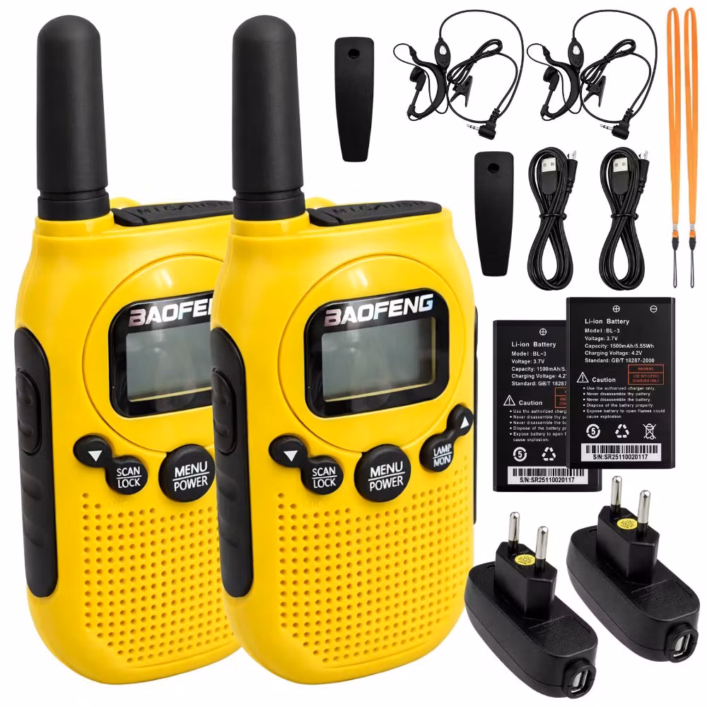 Walkie Talkie 2-pack Baofeng BF-T6 – 2 km räckvidd & uppladdningsbara