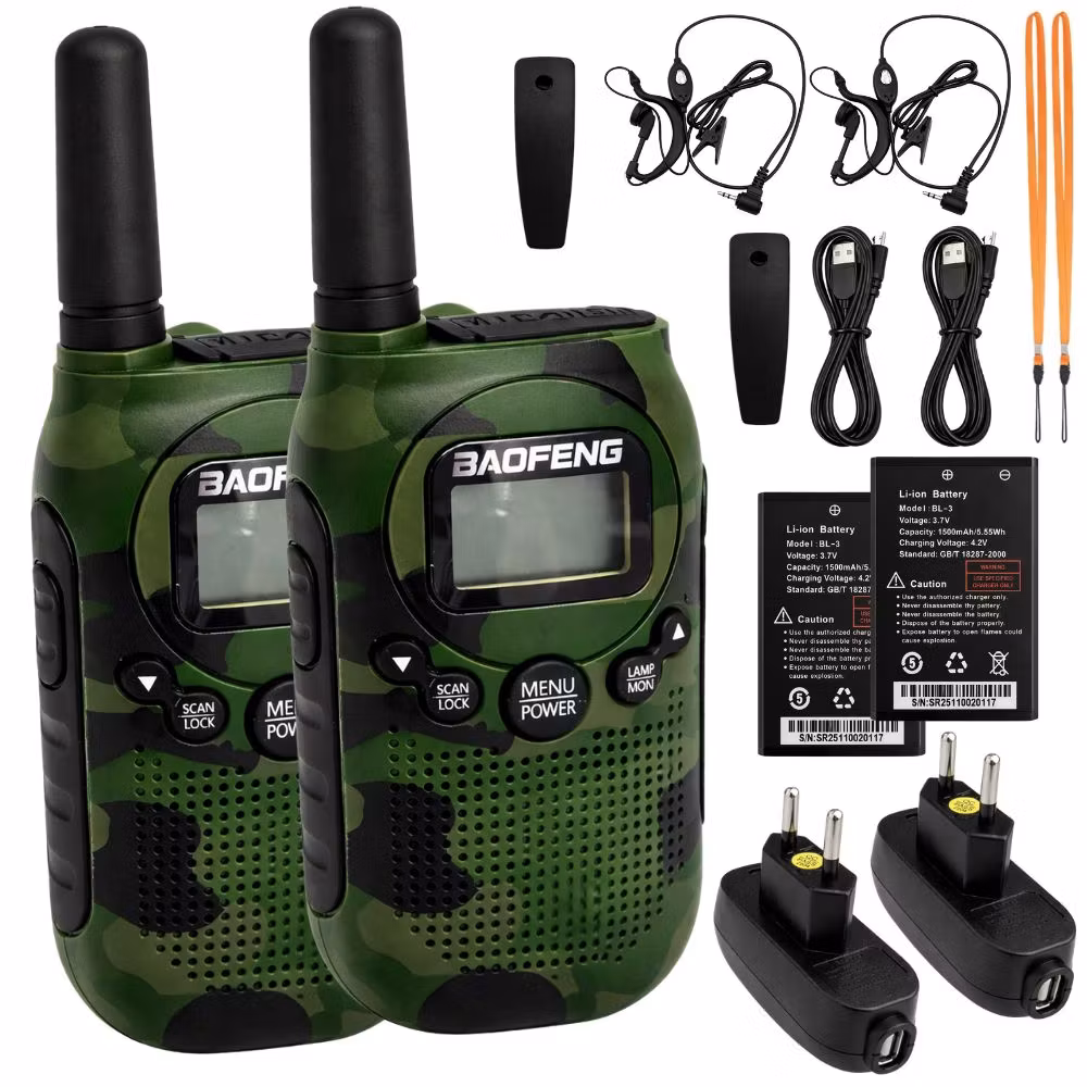 Walkie Talkie 2-pack Baofeng BF-T6 – 2 km räckvidd & uppladdningsbara