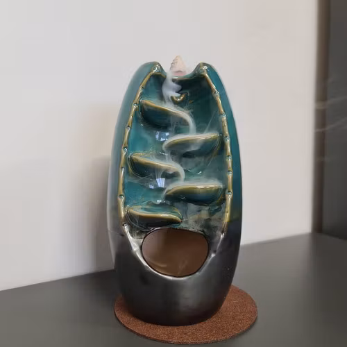 Keramisk backflow rökelsebrännare – vattenfallseffekt med 55 dofter