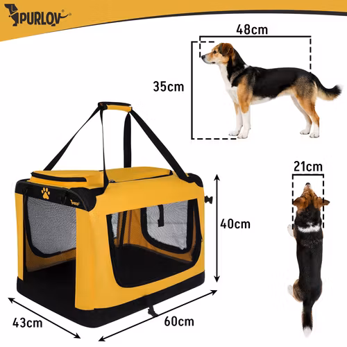 Hundbur transportväska hopfällbar 60x42x44 cm – Purlov upp till 25 kg