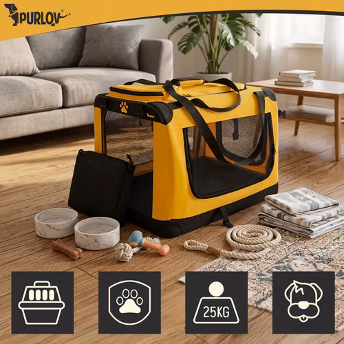 Hundbur transportväska hopfällbar 60x42x44 cm – Purlov upp till 25 kg