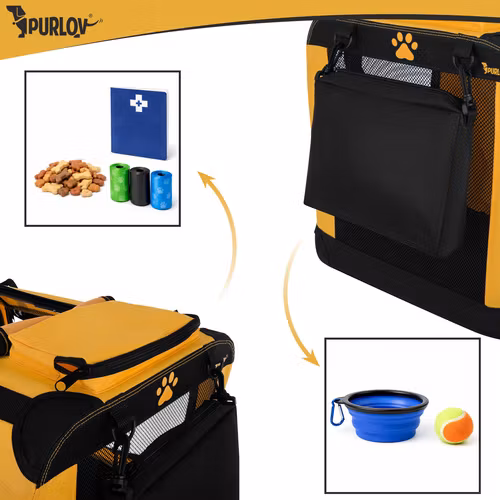 Hundbur transportväska hopfällbar 60x42x44 cm – Purlov upp till 25 kg