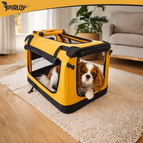 Hundbur transportväska hopfällbar 60x42x44 cm – Purlov upp till 25 kg