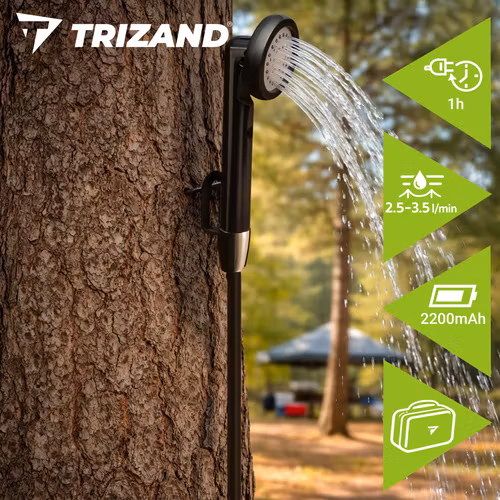 Portabel campingdusch USB 2200mAh – med pump