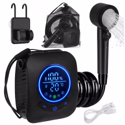 Campingdusch 8000mAh USB – TRIZAND med LED & justerbart tryck