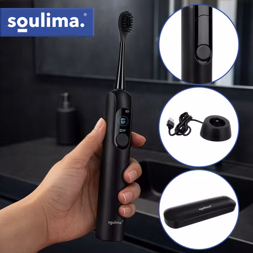 Sonic eltandborste 90 000 rpm – Soulima X800 med 6 borsthuvuden