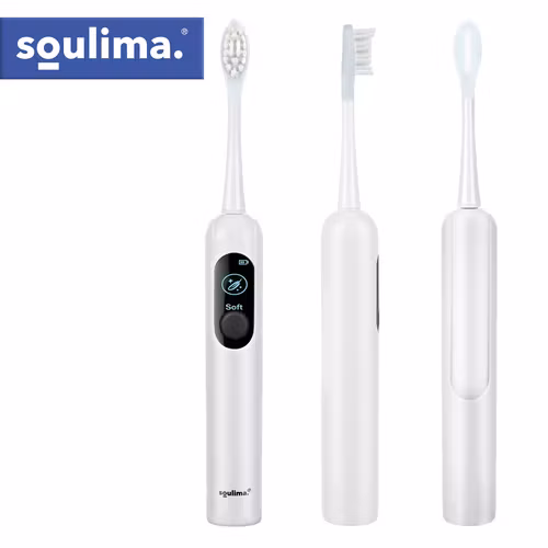 Sonic eltandborste 90 000 rpm vit – Soulima X800 med 6 borsthuvuden