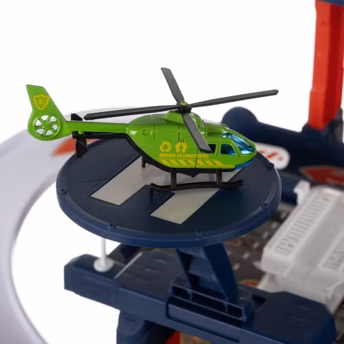 Parkeringsgarage leksak 4 våningar – med hiss, ljus & ljud