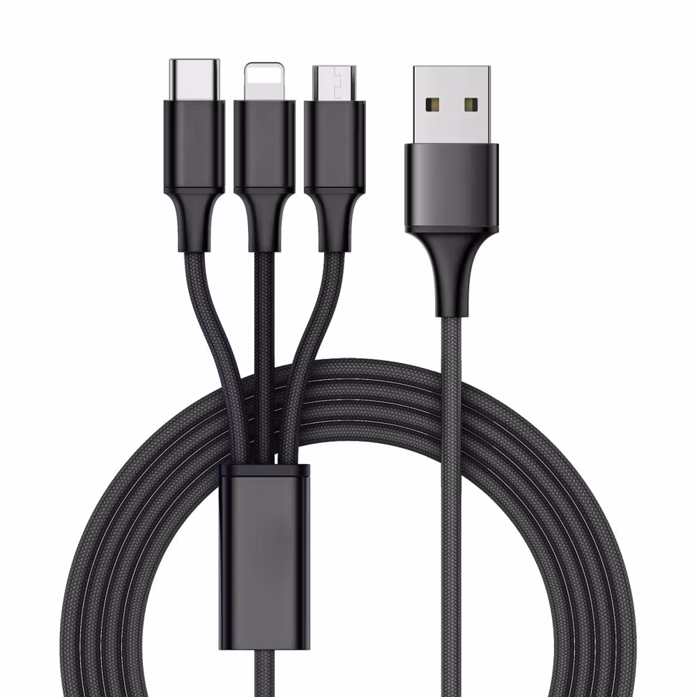 3-i-1 USB Kabel Lightning, USB-C & Micro USB | 1,2 m