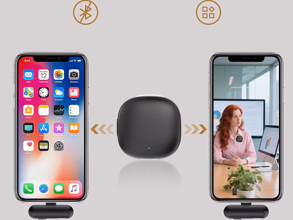 2x Trådlösa Lavaliermikrofoner USB-C | Mikrofon för Mobil & Vlogg