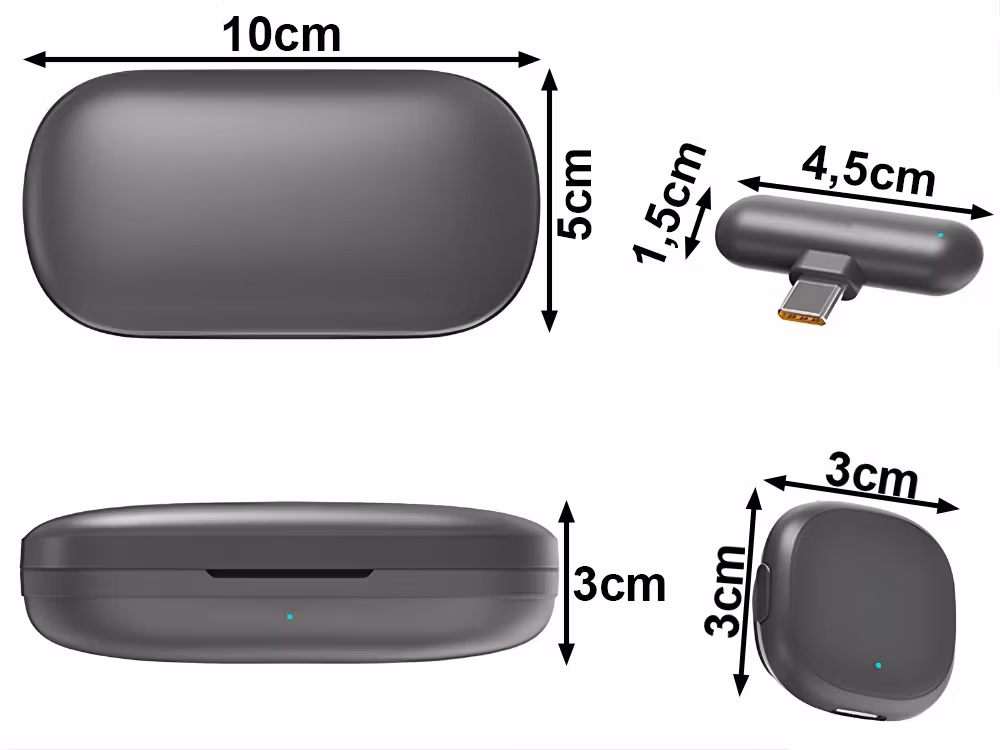 2x Trådlösa Lavaliermikrofoner USB-C | Mikrofon för Mobil & Vlogg