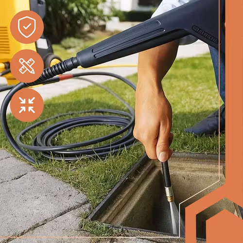 RUHHY Rensslang 20m – Avloppsrensare för Högtryckstvätt 138 bar