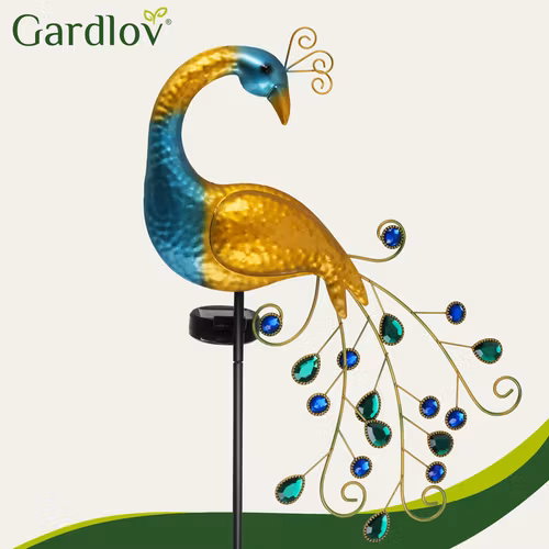 Solcellslampa Påfågel 40 LED – Trädgårdsbelysning IP44